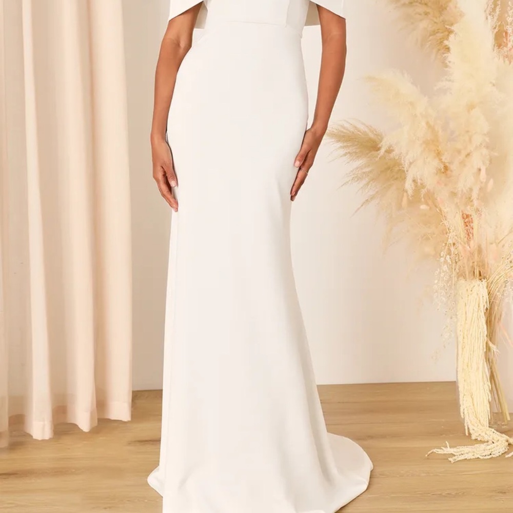Lulus - Exceptional Romance White Off-the-Shoulder Mermaid Maxi Dress